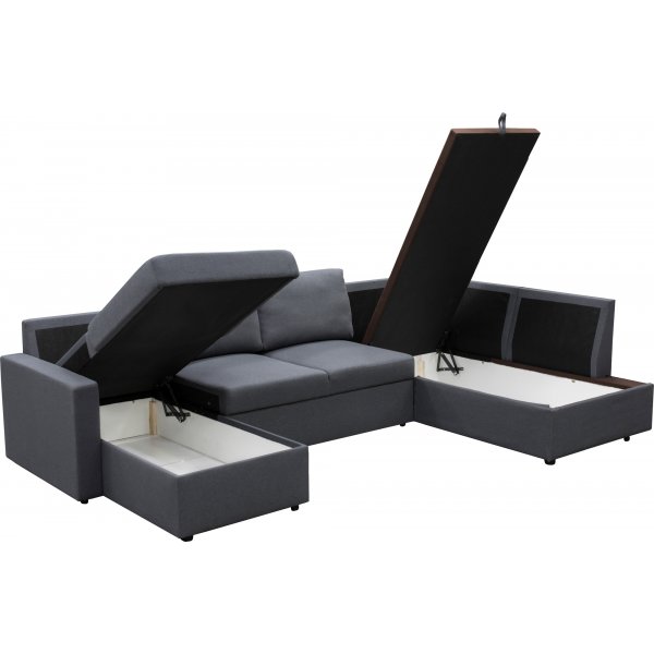 Sovesofa U-modell m�rkegr� - T�rn�