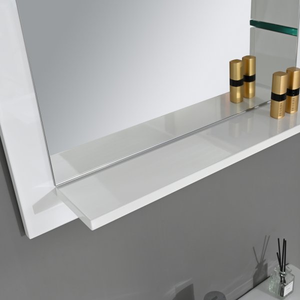 Baderomsmbler Venezia 60 cm - Hvit med LED-belysning + Toalettpapirholder