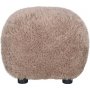 1 Fluffy puff i brungrå hårete stoff