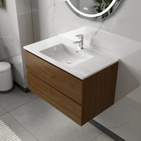 Baderomsmbler Milan 80 cm - Valntt + Toalettpapirholder