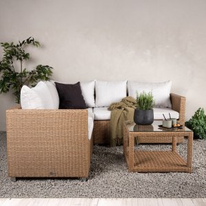 Loungegruppe Natur / Hvite puter 200x200 - Vamos Loungegruppe Natur / Hvite puter 200x200 - Vamos
