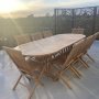 Salt ovalt spisebord 180-240 cm butterfly - Teak