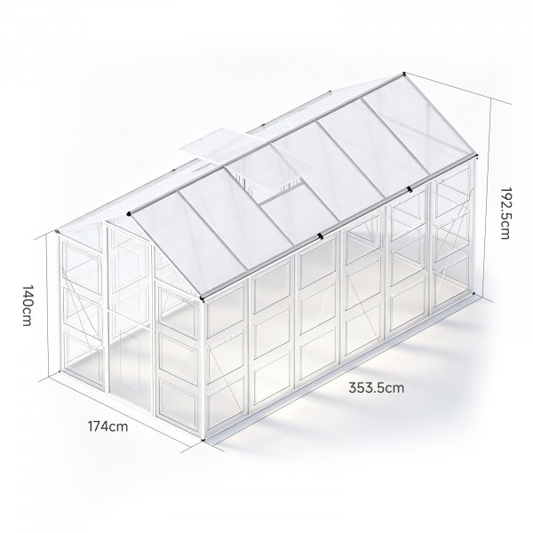 Drivhus Harmony 6,6 m² aluminium polykarbonat Gardeney Drivhus Harmony 6,6 m² aluminium polykarbonat Gardeney