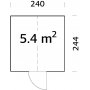 Drivhus Emilia med fundament 5,4 m² – Gråbehandlet tre - Herdet glas Drivhus Emilia med fundament 5,4 m² – Gråbehandlet tre - Herdet glas