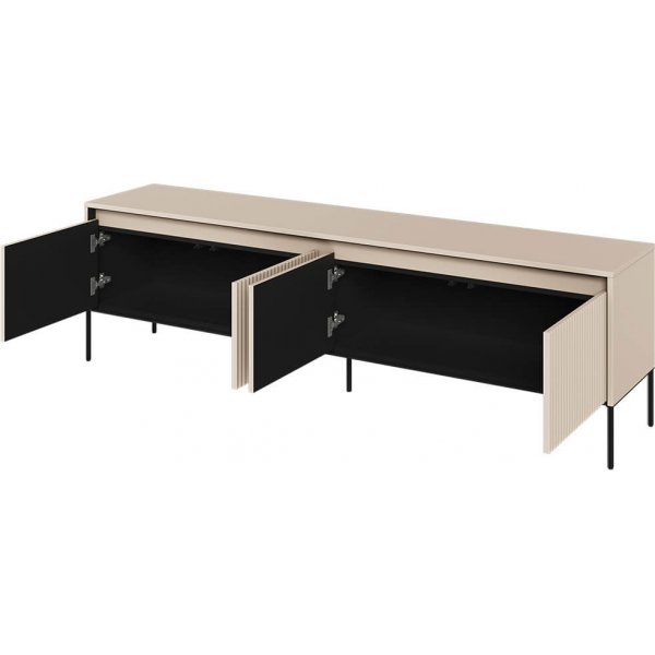 TV-stativ med LED - Beige/svart