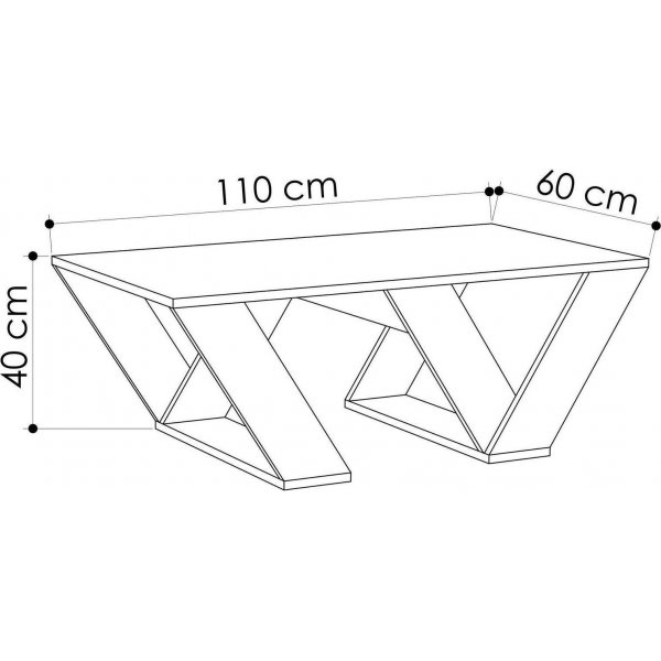 Pipra salongbord 110 x 60 cm - Hvit Pipra salongbord 110 x 60 cm - Hvit