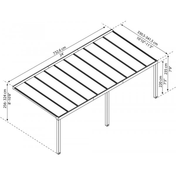 Altantak Stockholm 3.4X7.4 - Grå Altantak Stockholm 3.4X7.4 - Grå