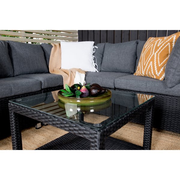 Loungesett Svart/Gr� puter 200x200 - Vamos