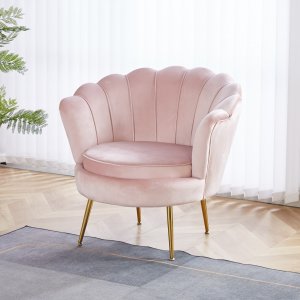 Lenestol i rosa fløyel - Kingsley Lenestol i rosa fløyel - Kingsley
