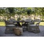 Utegruppe Marbella: Scottsdale rundt brunt spisebord Ø112 cm inkludert 4 Marbella lenestoler i naturfarget kunstrotting Utegruppe Marbella: Scottsdale rundt brunt spisebord Ø112 cm inkludert 4 Marbella lenestoler i naturfarget kunstrotting