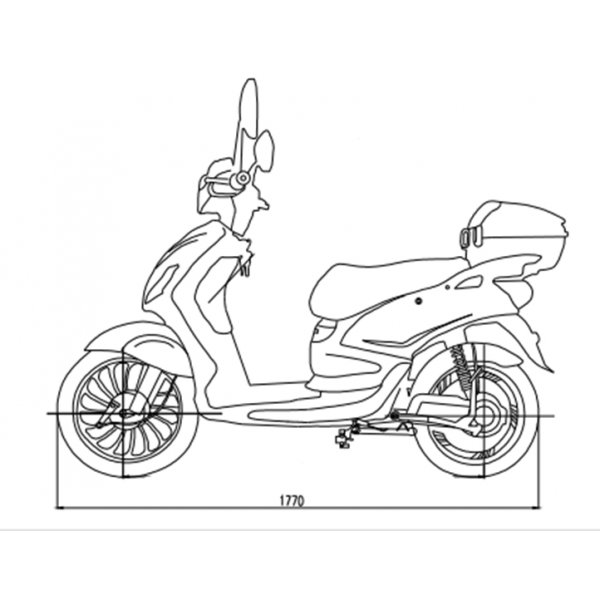 Elmoped 500W - Hvit + Ls kjede