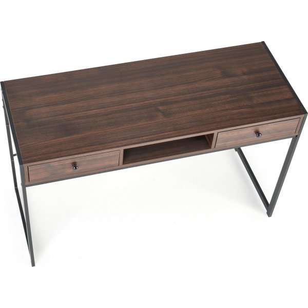 Skrivebord med skuffer valn�tt 123 cm bredt