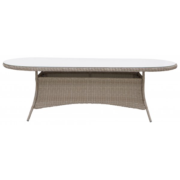 Spisegruppe med 6 stoler og spisebord 180 x 100 cm rotting - Menton/Merkur + Tekstilimpregnering for utembler