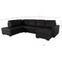 Solna U-sofa i svart PU A3D Solna U-sofa i svart PU A3D