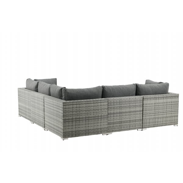 Loungegruppe gr� hj�rnesofa i kunstrotting - Amazon