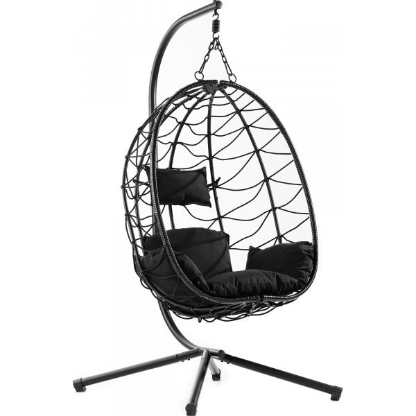 Hengestol - Miami med puter | Svart Hengestol - Miami med puter | Svart