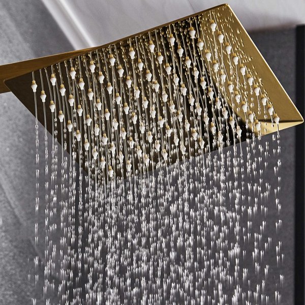Komplett takdusjsett med hånddusj | Messing Komplett takdusjsett med hånddusj | Messing