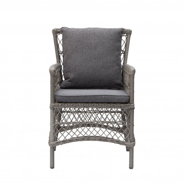 Provence utendørs lenestol i grå syntetisk rotting + Tekstilimpregnering for utemøbler Provence utendørs lenestol i grå syntetisk rotting + Tekstilimpregnering for utemøbler