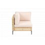 Stor utend�rs hj�rnesofa med bord | Loungesett i kunstrotting | Kremfarget