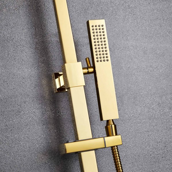 Komplett takdusjsett med hånddusj | Messing Komplett takdusjsett med hånddusj | Messing