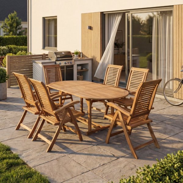 Camberet spisegruppe - 6 stoler