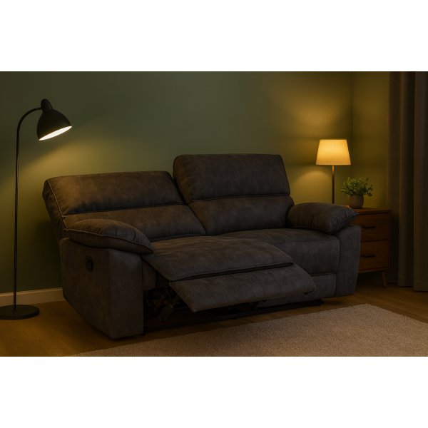 2-seters lenestolsofa ekstra bred i gr�tt - 197 cm