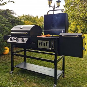 Kombinert kull- og gassgrill med røyk | Cleaveland Kombinert kull- og gassgrill med røyk | Cleaveland