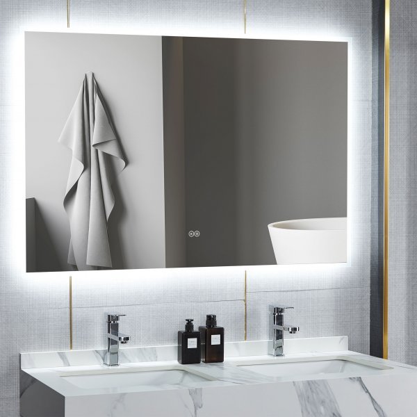 Baderomsspeil 140 x 80 cm med LED-belysning og antidugg Baderomsspeil 140 x 80 cm med LED-belysning og antidugg