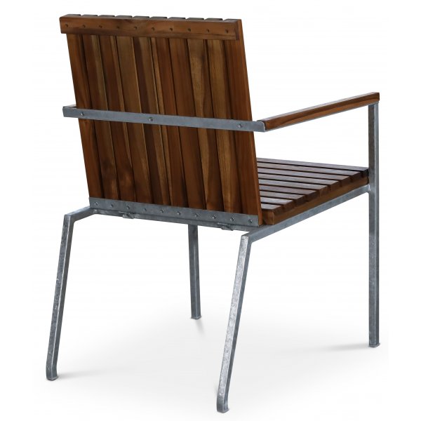 Alva spisestol - Teak / Galvanisert st�l