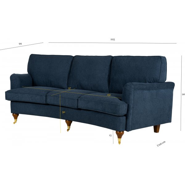 Howard Watford Deluxe 3-seters sofa - Mørkeblå Howard Watford Deluxe 3-seters sofa - Mørkeblå
