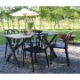 Spisegruppe Scottsdale: 150 cm grtt trebord inkludert 4 stk. stablebare Thornet karmstoler