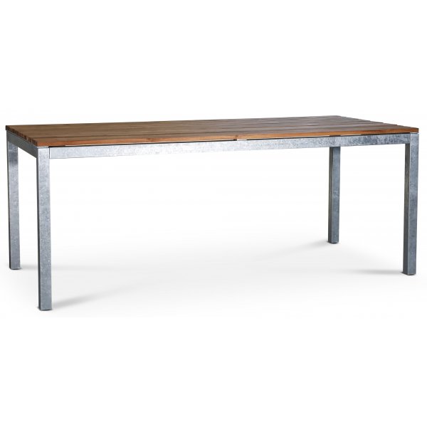 Alva spisegruppebord inkl. 6 stoler - Teak / Galvanisert stål Alva spisegruppebord inkl. 6 stoler - Teak / Galvanisert stål