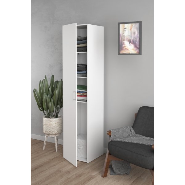 Hvit Space-garderobe - 40 cm bred - 175 cm høy Hvit Space-garderobe - 40 cm bred - 175 cm høy
