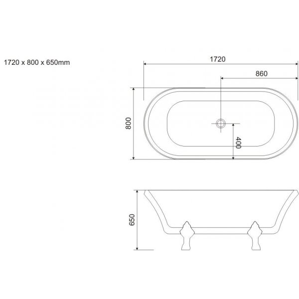 Badekar Argent - 172 cm