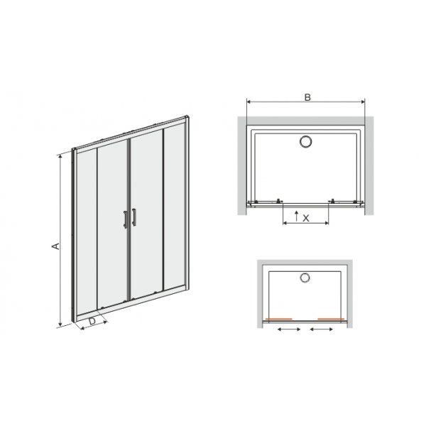 Wide TX dusjdør - 5mm glass (skyvedører) Wide TX dusjdør - 5mm glass (skyvedører)