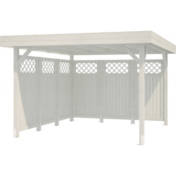Modular Garden Paviljong 9,4m med planker er - Hvitlakkert