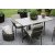 Spisegruppe Saltö grå teak: Klaffbord inkl. 4 stk. grå Lincoln-karmstoler