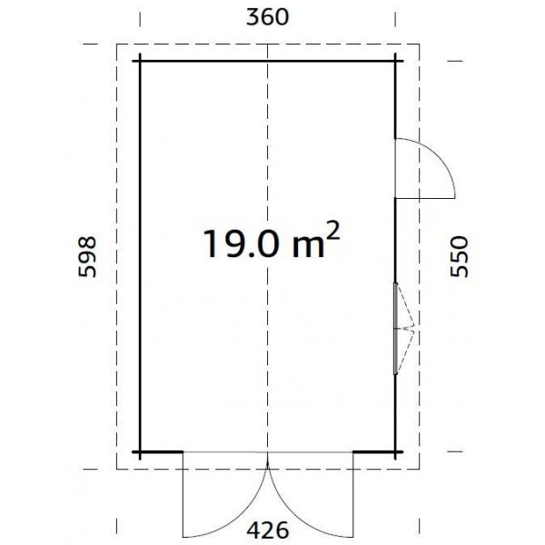 Garasje Roger med svingport - 19,0 m² Garasje Roger med svingport - 19,0 m²