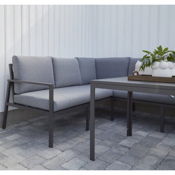 Easy living Melo loungegruppe i aluminium med lysegr� puter