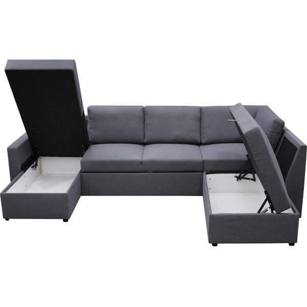 Sovesofa U-formet mørkegrå - Dream Sovesofa U-formet mørkegrå - Dream