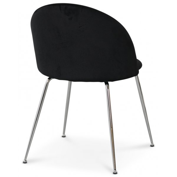 Kunstfl�yelsstol - Svart / Krom