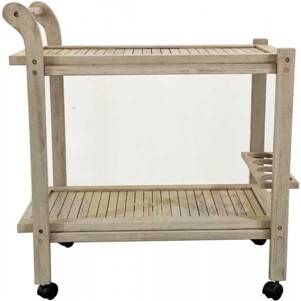 Salt� serveringsvogn - Gr� teak
