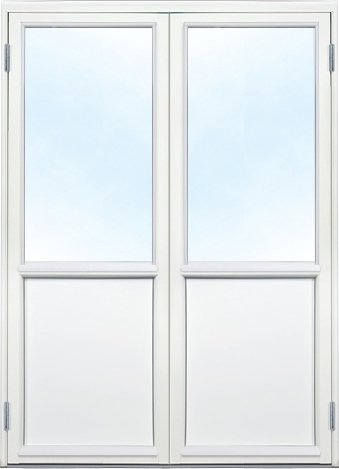 Dobbel vindusdr - 3-glass - Tre - U-verdi: 1,1 - Uttak