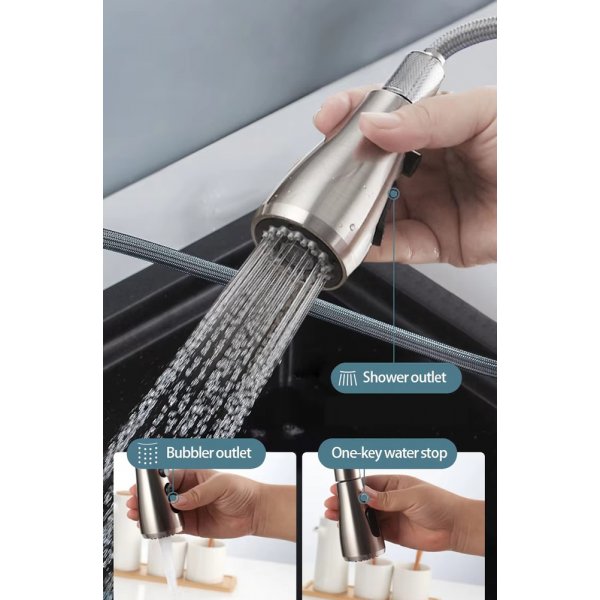 Kjøkkenbatteri Lily - Børstet stål Kjøkkenbatteri Lily - Børstet stål