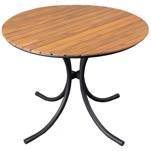 Holmsund rundt spisebord 100 cm - Svart/Akasia + Rengjringsspray for utembler