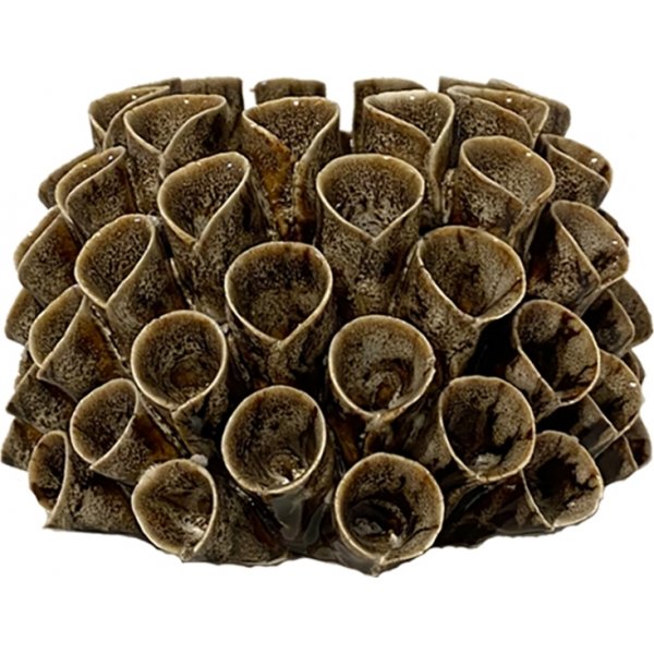 Shelly lyslykt 12 x 12 x 7 cm - Brun Shelly lyslykt 12 x 12 x 7 cm - Brun