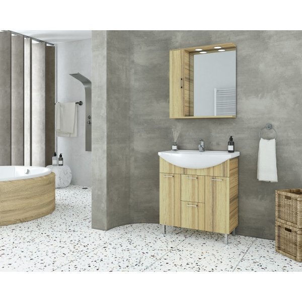 Mbelpakke Ritmo 75 - Natural Oak med speilskap
