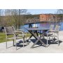 Scottsdale utespisegruppe med 4 stk karmstoler (stablebare) og spisebord 150 cm - Gr