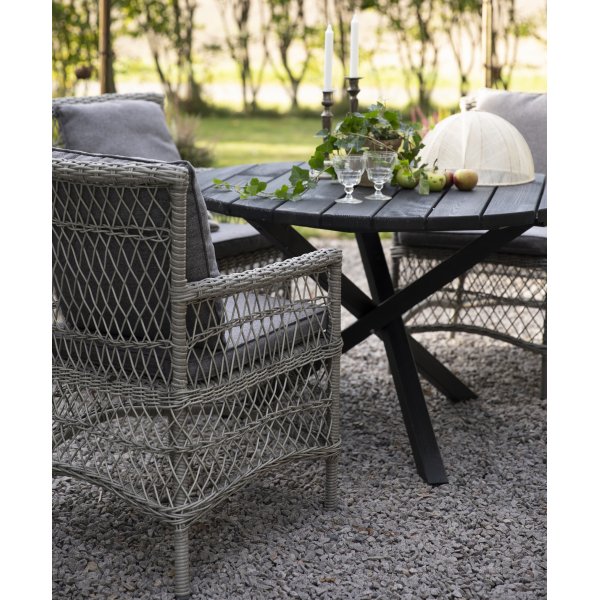 Utebord Scottsdale Ø112 cm - svartglasert furu Utebord Scottsdale Ø112 cm - svartglasert furu