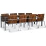 Alva spisegruppe 250x90 cm inkl. 8 stoler - Teak / Galvanisert stl